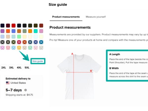 Size Guide for Printful Returns